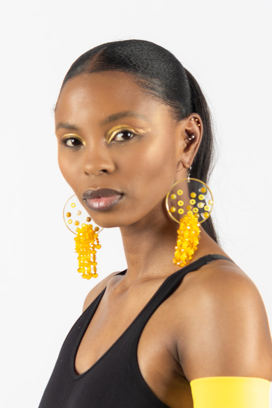 The Dynamism Earrings - Yellow Citrene