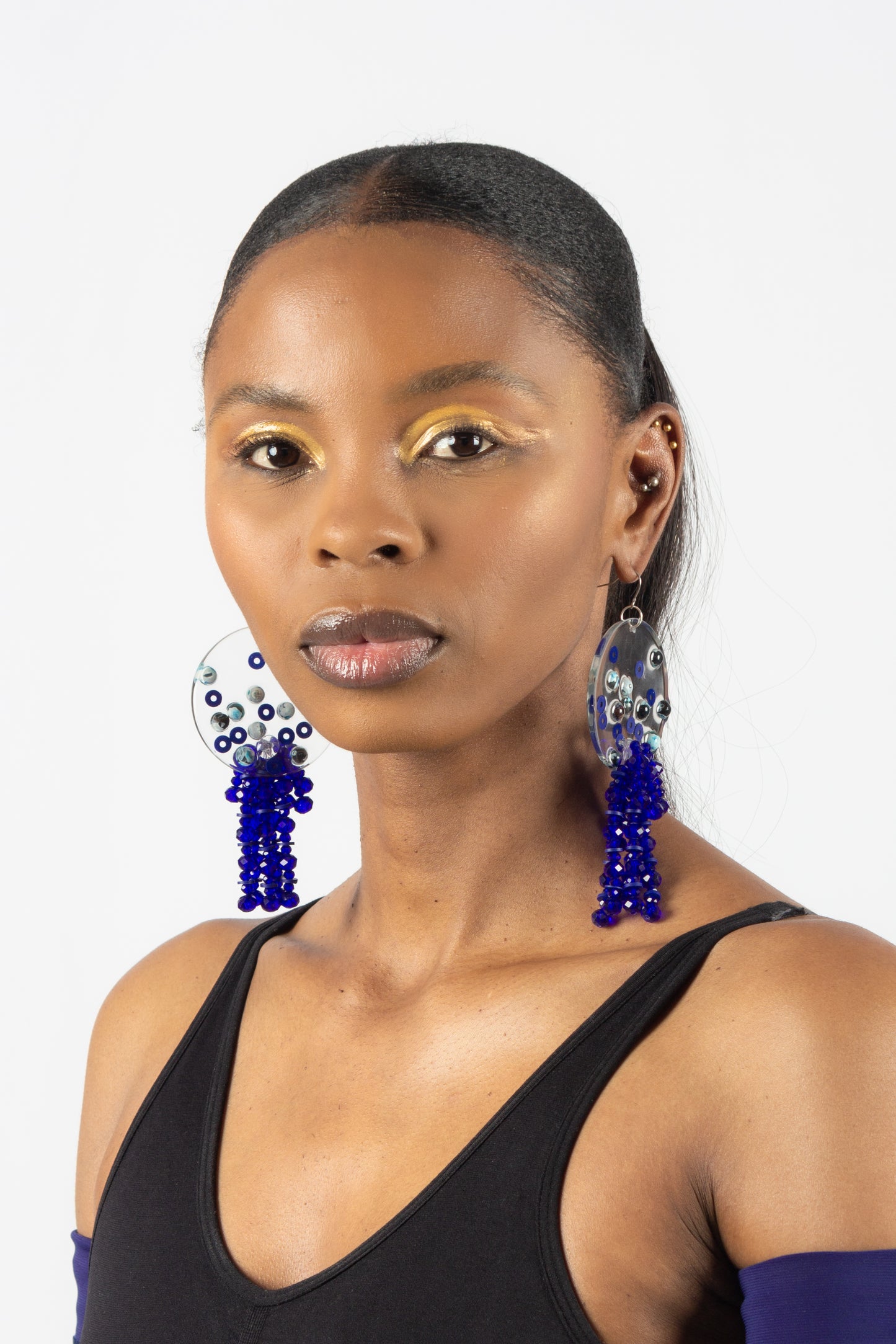 The Dynamism Earrings - Indigo